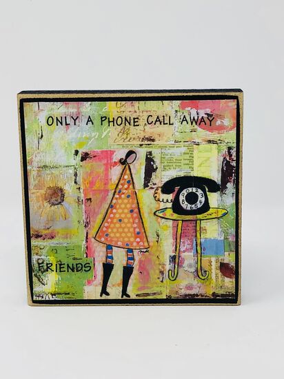 PHONE - Wood Square Plaques