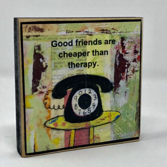 THERAPY - Wood Square Plaques